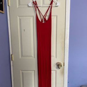 Red maxi dress
